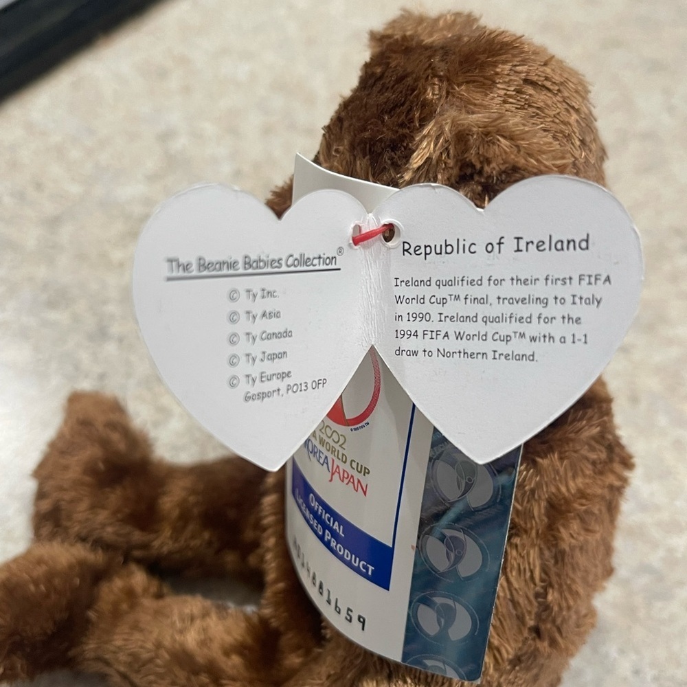 Ty Beanie Baby FIFA 2002 World Cup Bear Representing The Replublic of Ireland - Picture 6 of 8